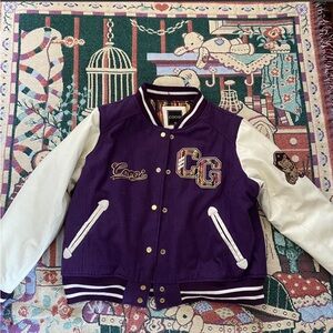 COOGI Purple & White Kids' Letterman Jacket